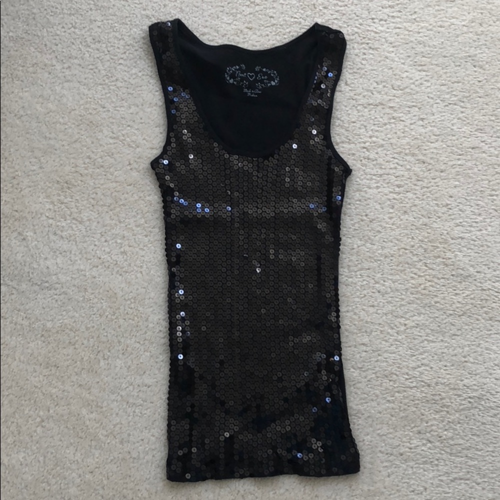 Black sequin tank top size M